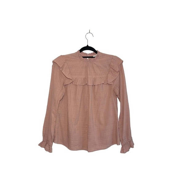 Universal Thread Blush Pink Ruffle Neck Cottagecore Peasant Top Small Women’s - Picture 11 of 11